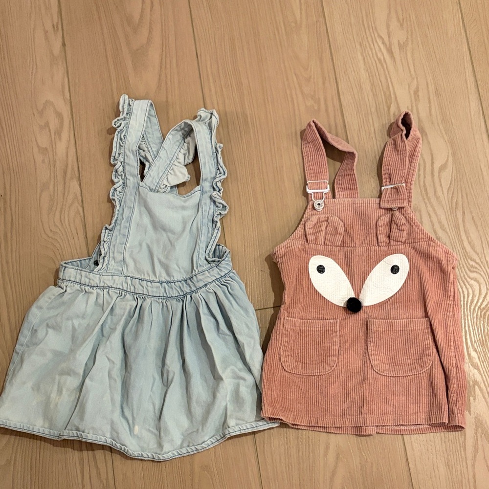 Kids' Blue and Pink Overalls Set